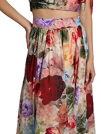 Nilda Floral A-Line Maxi Skirt