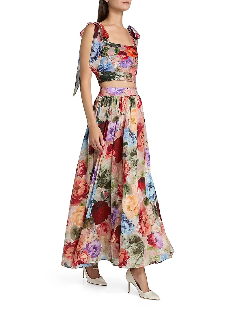 Nilda Floral A-Line Maxi Skirt