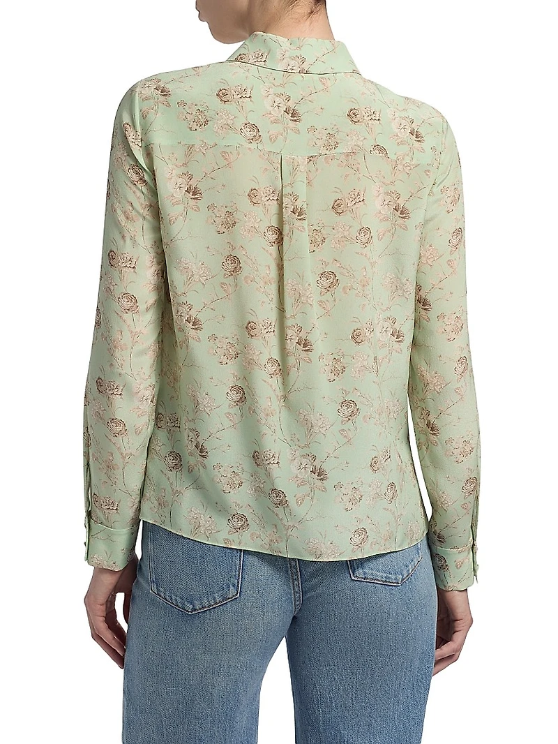 Willa Floral Silk Button-Front Shirt