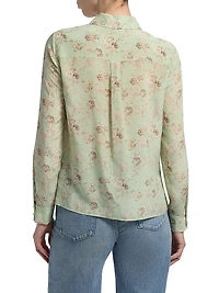 Willa Floral Silk Button-Front Shirt