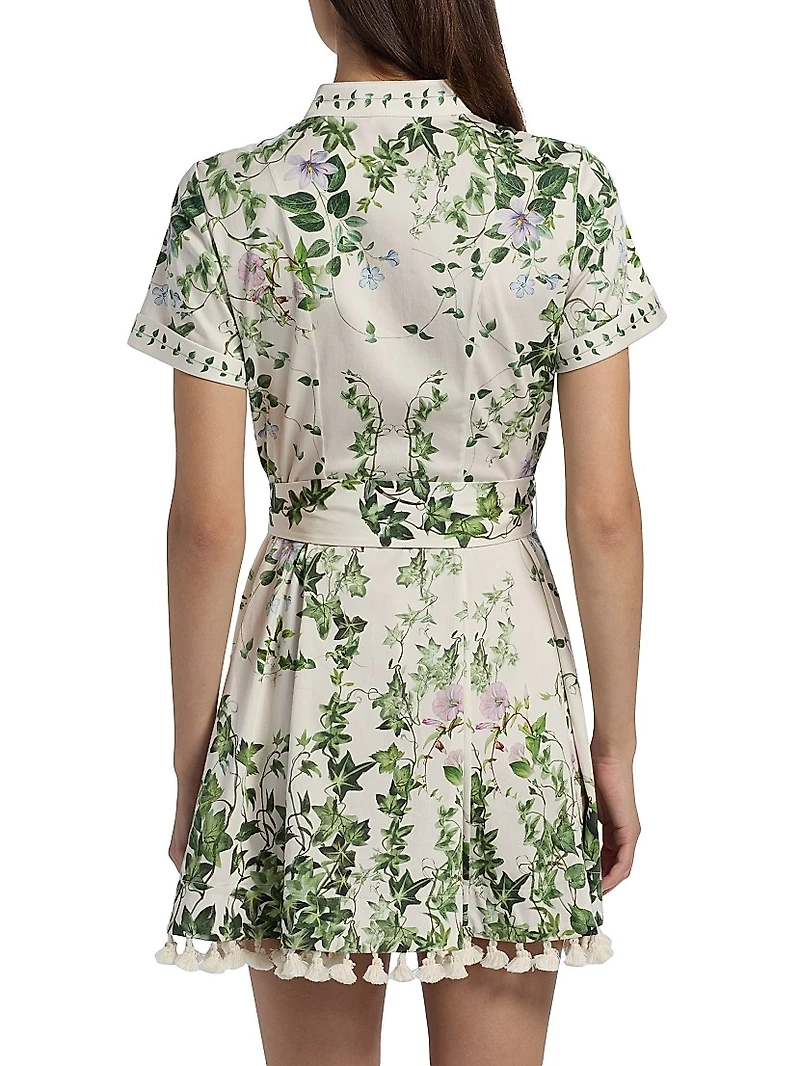 Lucy Tropical-Print Stretch-Cotton Mini Shirtdress