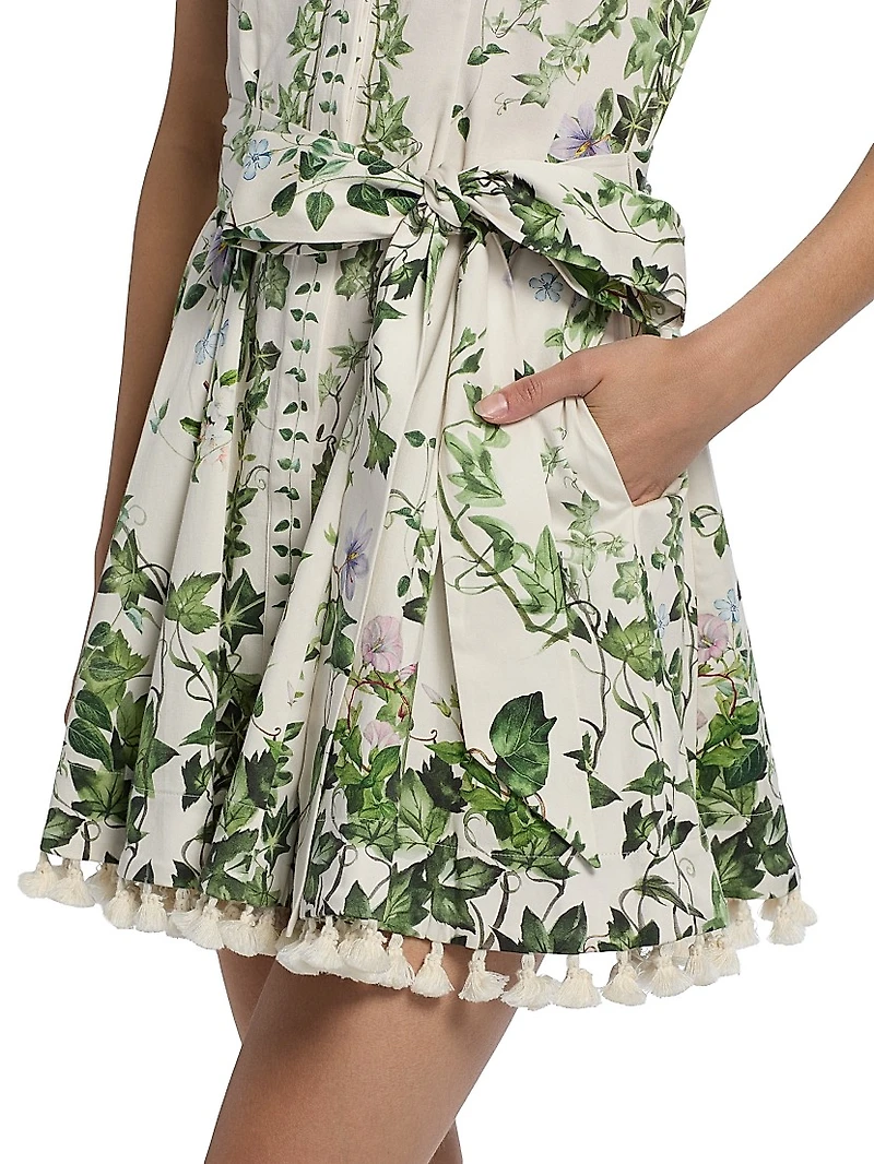 Lucy Tropical-Print Stretch-Cotton Mini Shirtdress