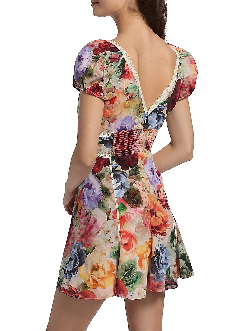 Plunging V-Neck Cotton Minidress