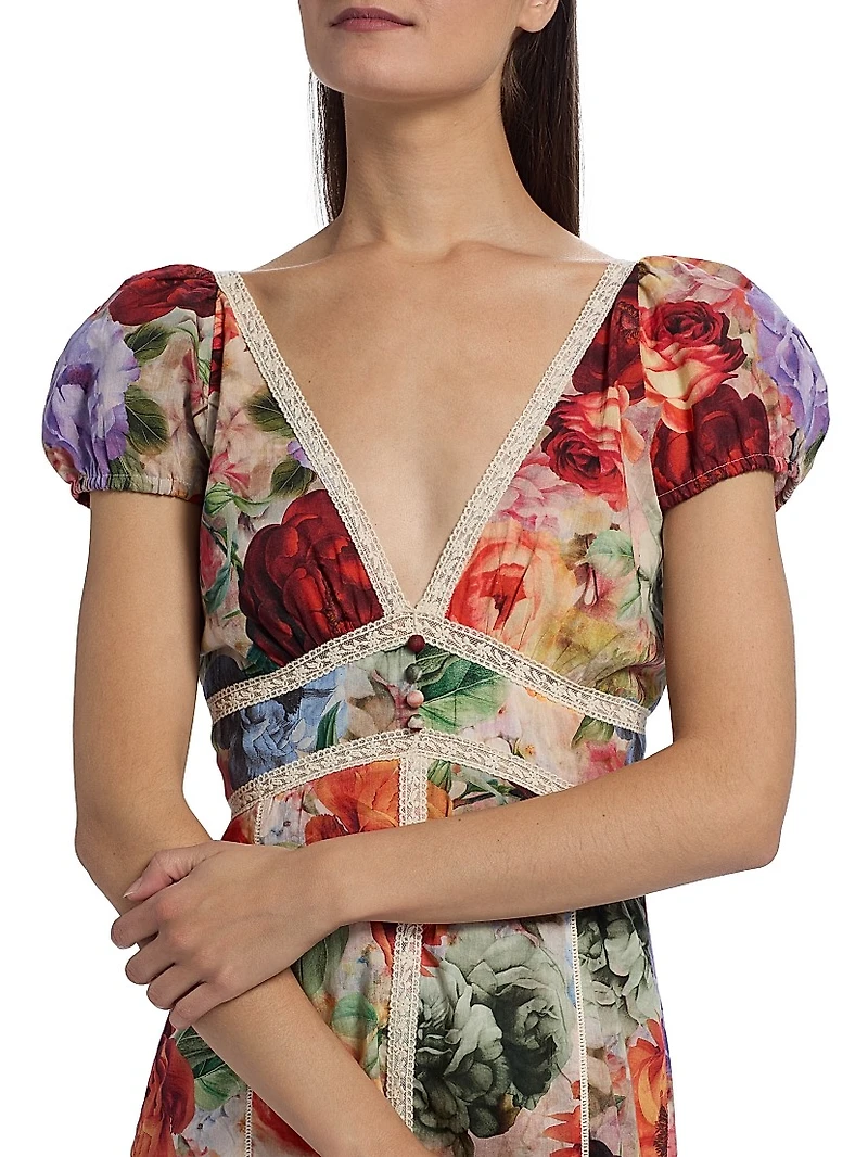 Plunging V-Neck Cotton Minidress