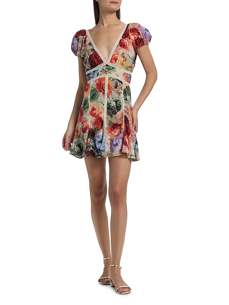 Plunging V-Neck Cotton Minidress