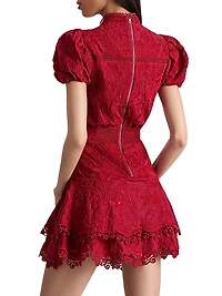 Loryn Embroidered Lace Minidress