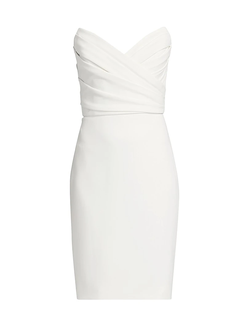 Pleated Strapless Cocktail Dress