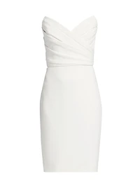 Pleated Strapless Cocktail Dress