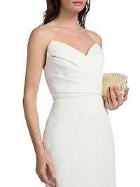 Pleated Strapless Cocktail Dress