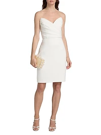 Pleated Strapless Cocktail Dress
