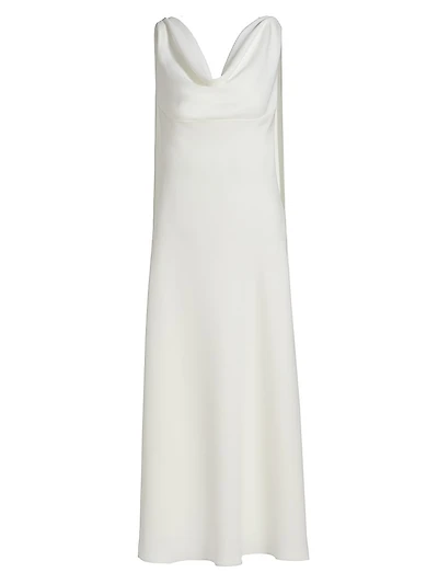 Draped Cowlneck Midi-Dress