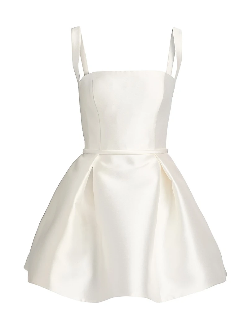 Satin Mini Fit & Flare Cocktail Dress