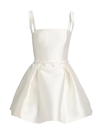 Satin Mini Fit & Flare Cocktail Dress
