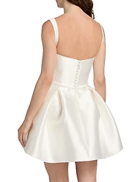 Satin Mini Fit & Flare Cocktail Dress