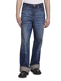 Turn-Up Wide Jeans