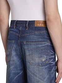 Turn-Up Wide Jeans