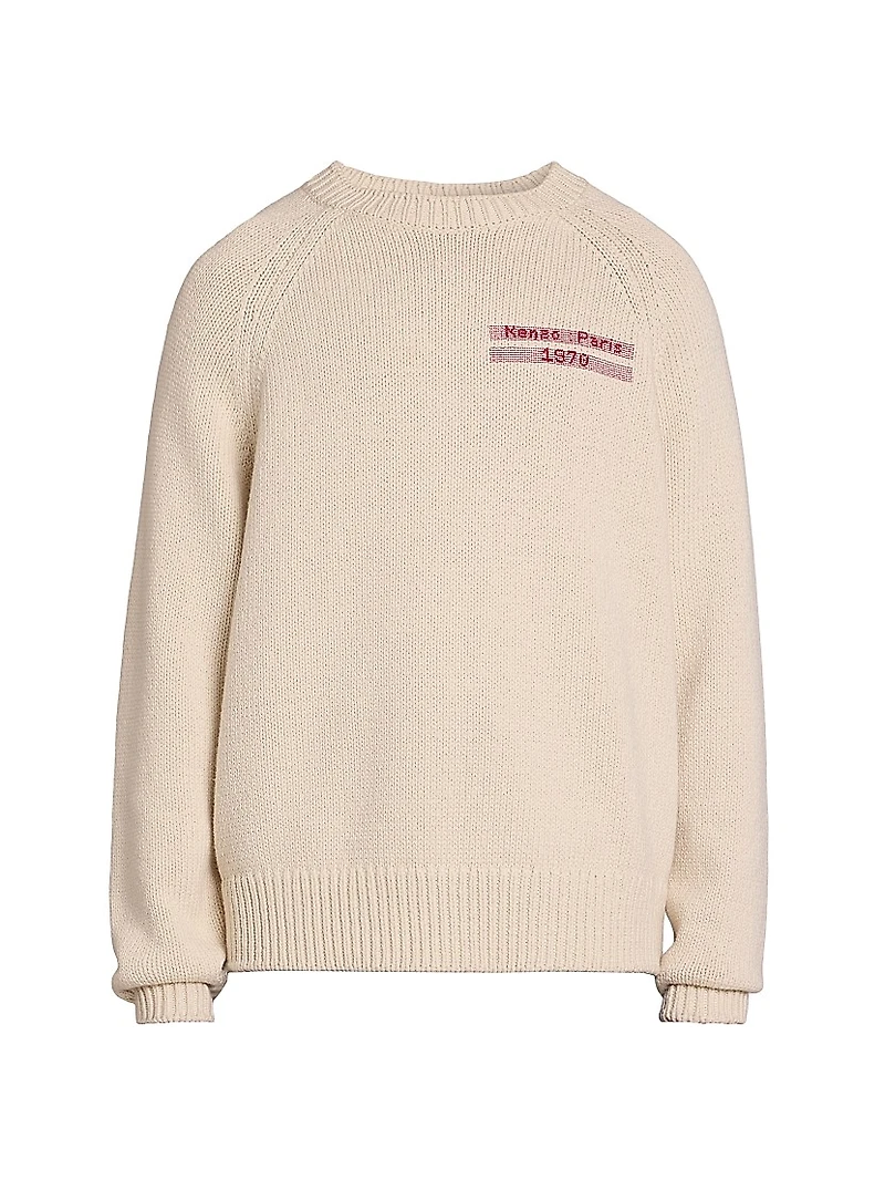 Stained-Glass Rose Wool-Blend Sweater