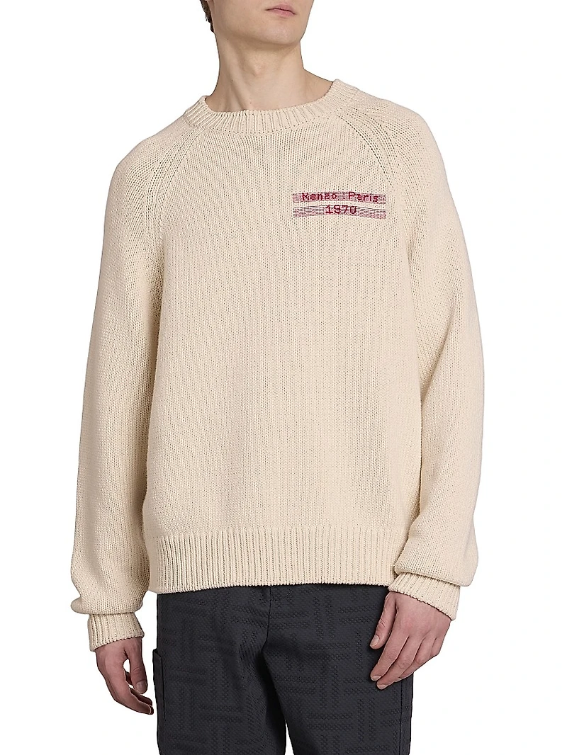 Stained-Glass Rose Wool-Blend Sweater