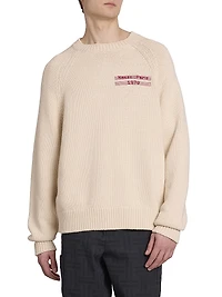 Stained-Glass Rose Wool-Blend Sweater