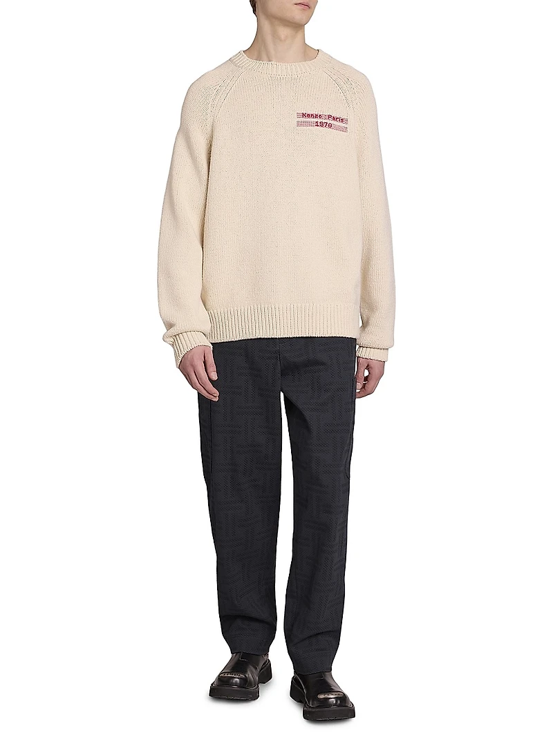 Stained-Glass Rose Wool-Blend Sweater