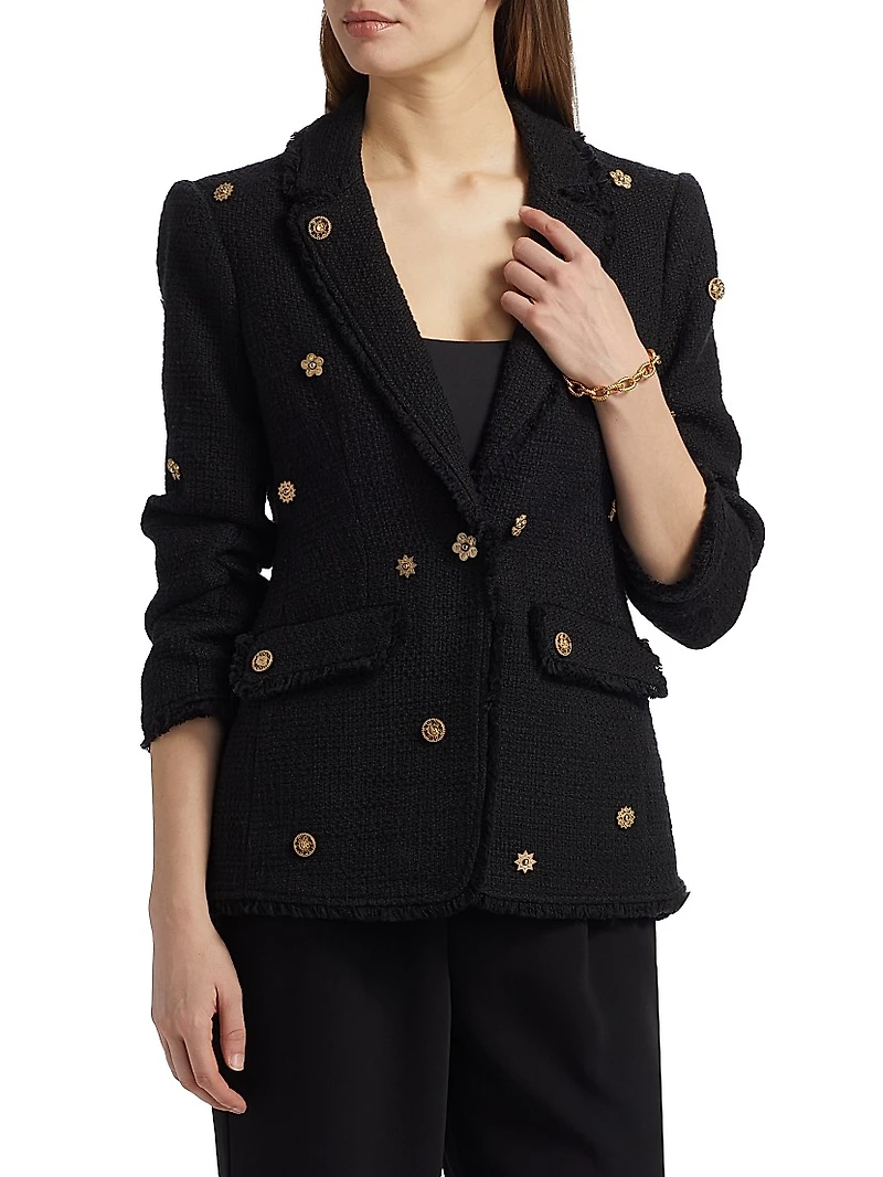 Khloe Studded Cotton Blazer