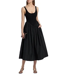 Martay Embroidered A-Line Midi-Dress