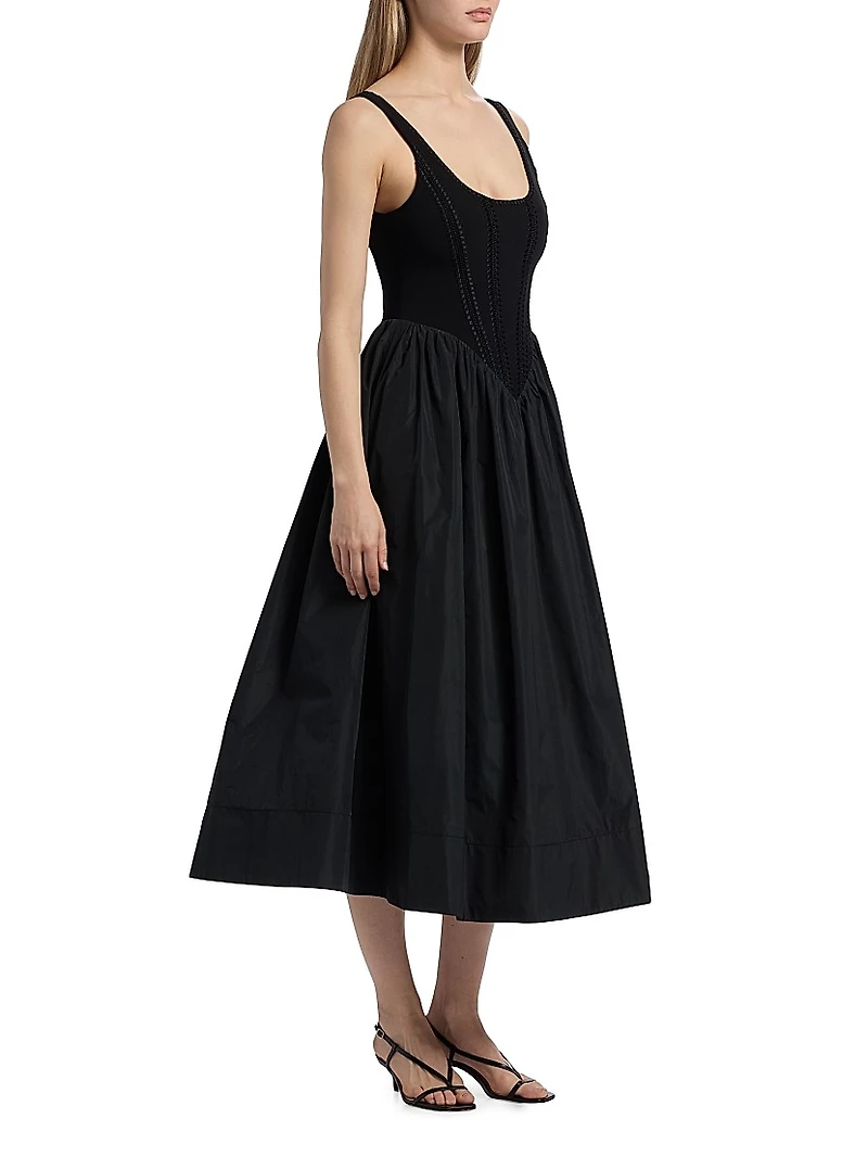 Martay Embroidered A-Line Midi-Dress