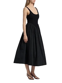 Martay Embroidered A-Line Midi-Dress