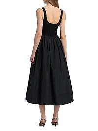 Martay Embroidered A-Line Midi-Dress