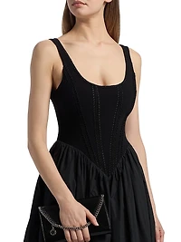 Martay Embroidered A-Line Midi-Dress