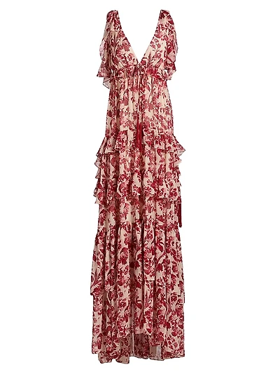 Omelia Floral Tiered Gown