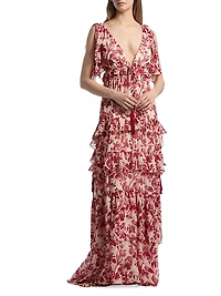 Omelia Floral Tiered Gown