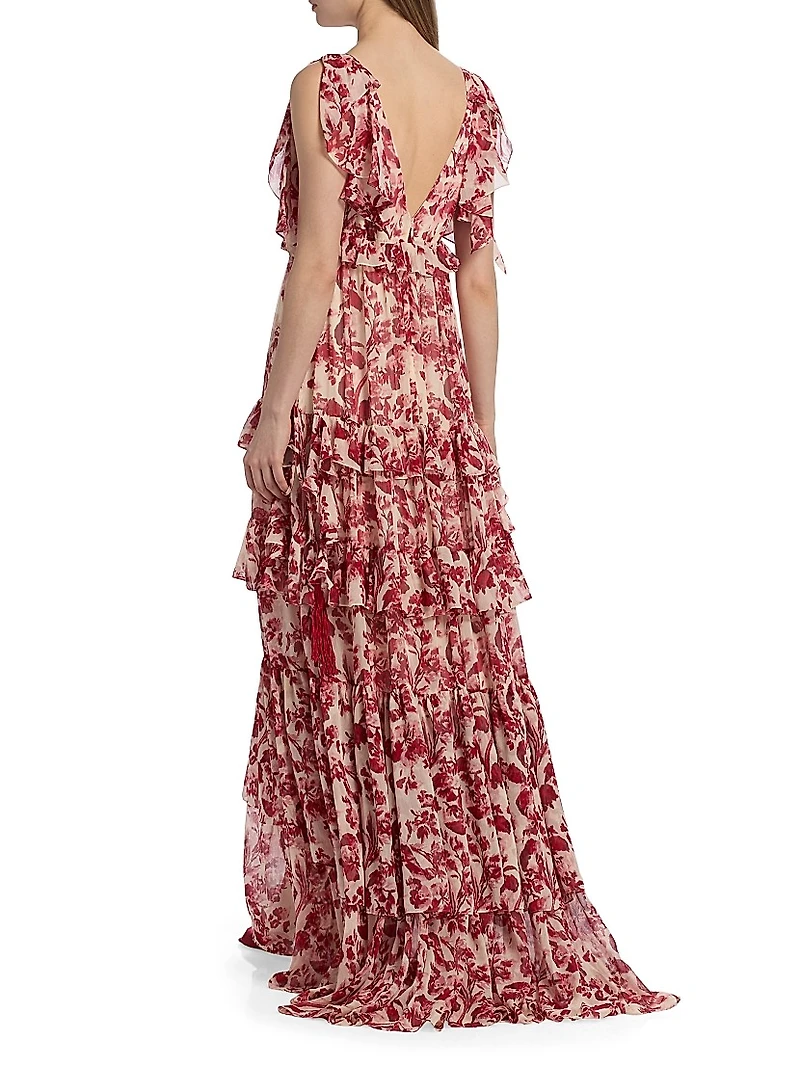 Omelia Floral Tiered Gown