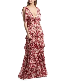 Omelia Floral Tiered Gown