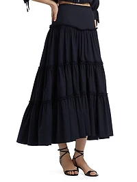 Roupao Tiered A-Line Skirt