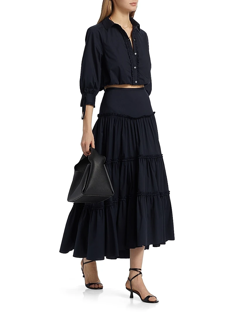 Roupao Tiered A-Line Skirt
