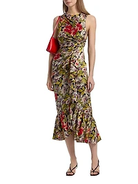 Canyon Bloom Elvira Printed Silk Midi-Dress