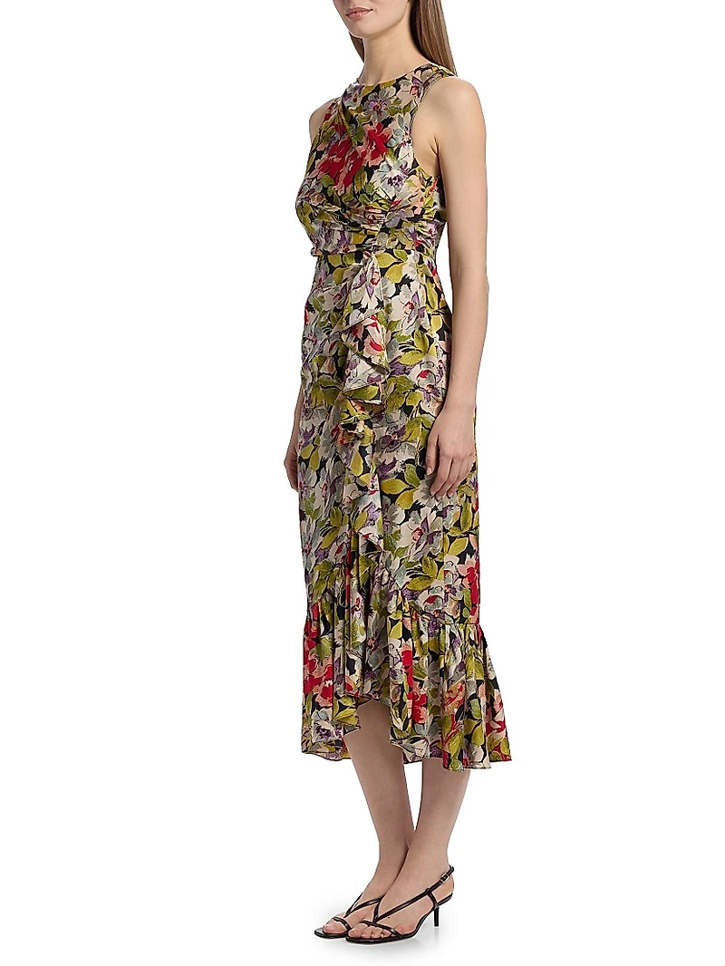 Canyon Bloom Elvira Printed Silk Midi-Dress
