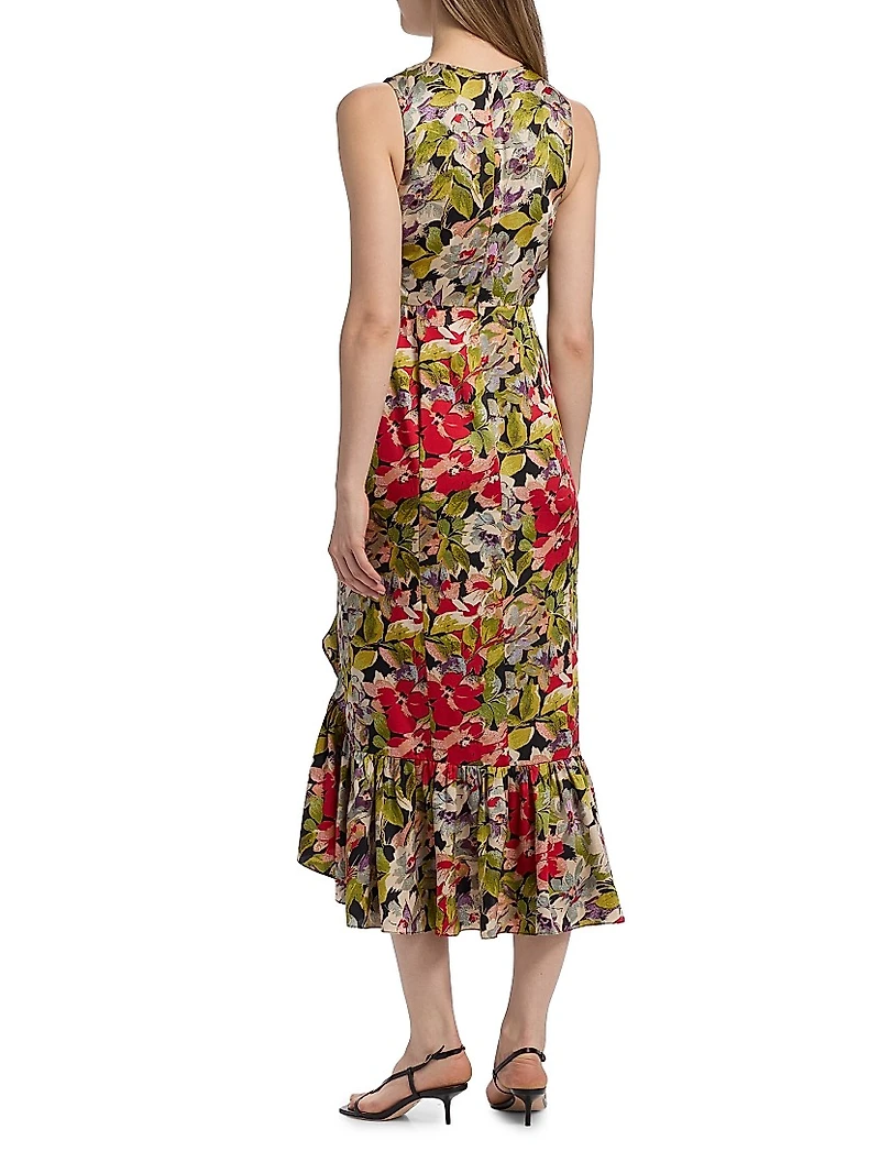 Canyon Bloom Elvira Printed Silk Midi-Dress