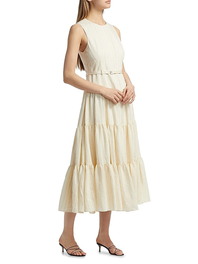 Lucir Striped Belted Maxi Dress