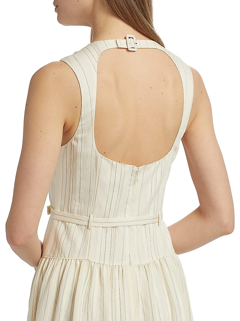 Lucir Striped Belted Maxi Dress