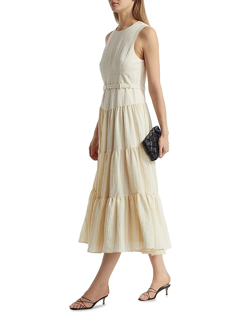 Lucir Striped Belted Maxi Dress