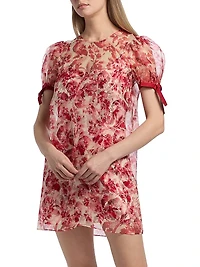 Junette Floral Silk Minidress