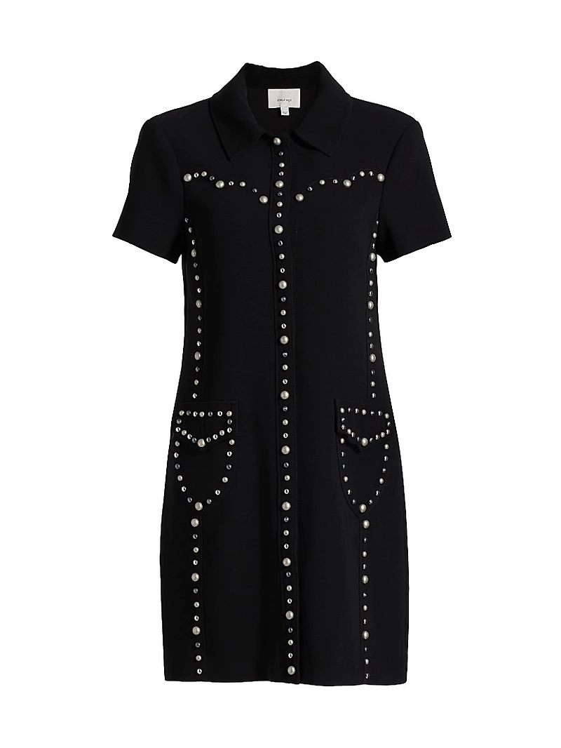 Florencia Studded Mini-Shirtdress