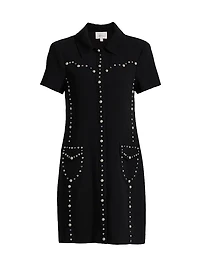 Florencia Studded Mini-Shirtdress