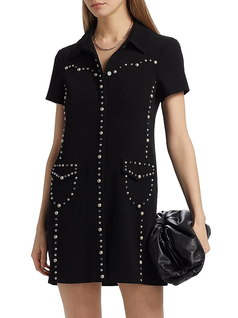 Florencia Studded Mini-Shirtdress