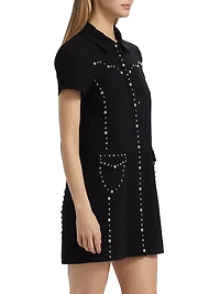 Florencia Studded Mini-Shirtdress