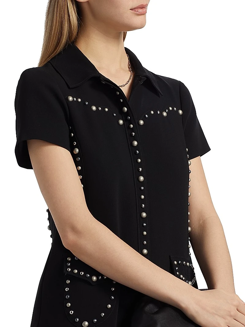 Florencia Studded Mini-Shirtdress