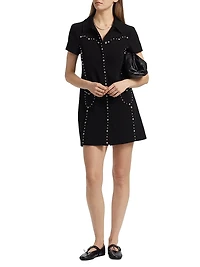 Florencia Studded Mini-Shirtdress