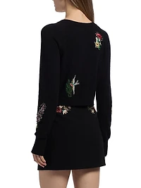Amour Millie Embroidered Crop Cardigan